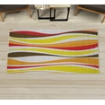 thumbnail image 1 of Vintage Decorative Rug, Retro Vibrant Stripes Funky Lines Design Patterns Abstract Print, Quality Carpet for Bedroom Dorm and Living Room, 6 Sizes, Yellow Red, by Ambesonne, 1 of 1