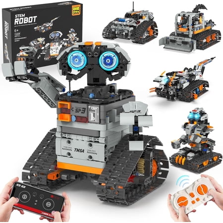 5in1 STEM Robot Building Kit , APP & Remote Control STEM Robot Dinosaur Car Building Toys for Science Learning, 688 Pcs DIY Building Blocks Set