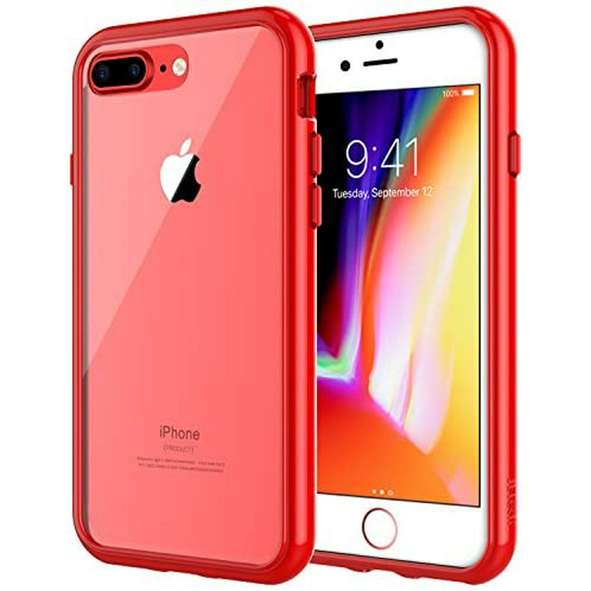 JETech Case for iPhone 8 Plus and iPhone 7 Plus, Shock-Absorption Bumper Cover, Anti-Scratch Clear Back, Red | Walmart Canada