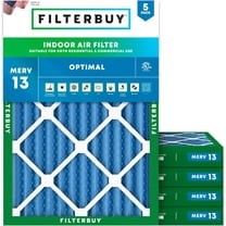 Filterbuy 13x18x2 MERV 13 Health Defense, Pleated HVAC AC Furnace Air Filters (5-Pack)