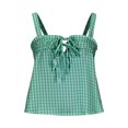thumbnail image 2 of fatyb Womens Plaid Tank Tops Square Neck Tie Front Shirts for Women Crop Sleeveless Summer Going out Tops, 2 of 6