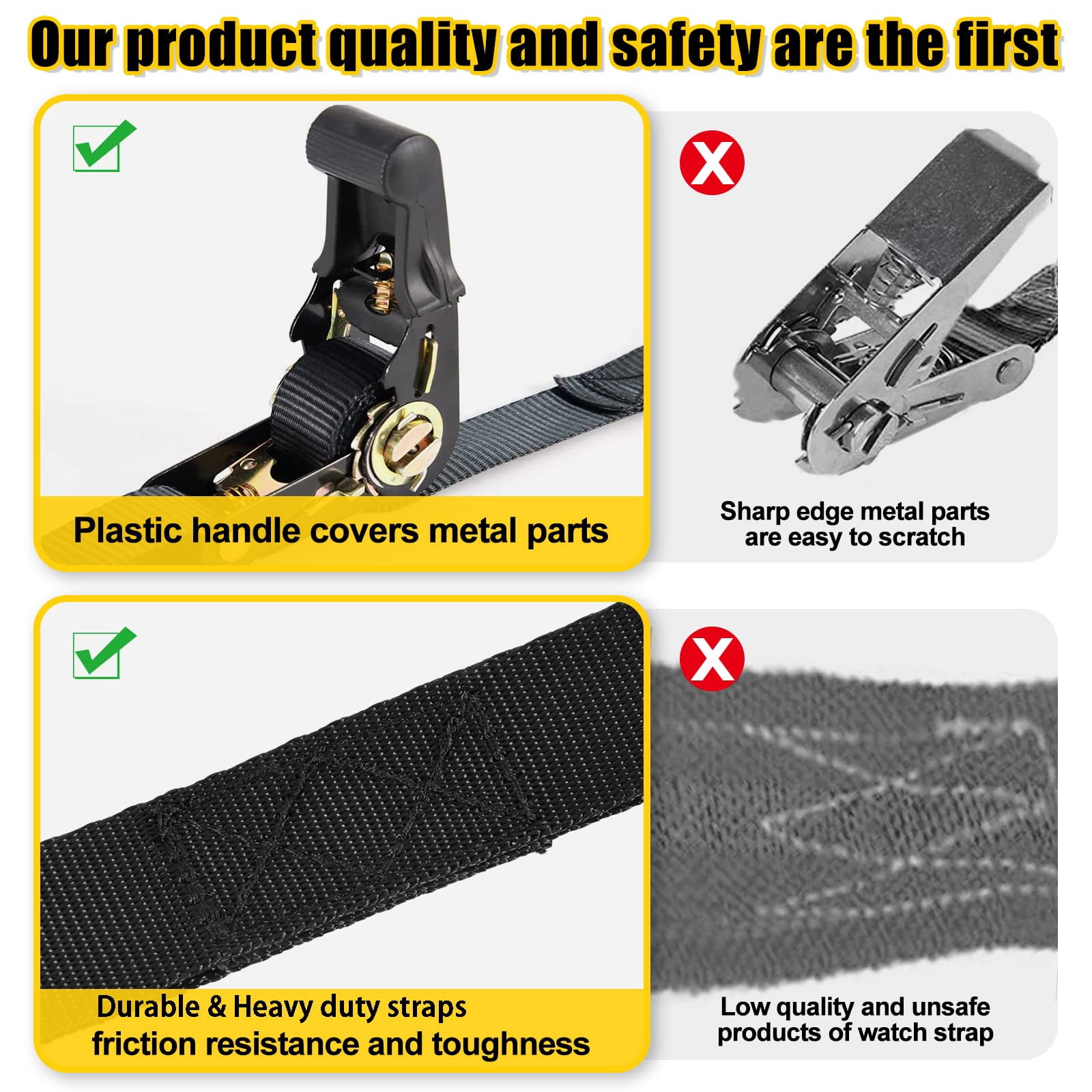Boat Trailer Transom Ratchet Tie Down Straps 2400 LBS, 1'' X 4'with Latching Hooks and Soft Loop, Safety Nylon Straps with Ratchet Buckle to Secure Transport Boat, Pontoon,Jet Ski, PWC,Kayak