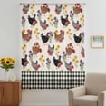 thumbnail image 2 of Farmhouse Rooster Sheer Curtains 54 Inches Long, Vintage Watercolor Flowers Black Plaid Light Filering Curtains, Breathable Simi Curtain Privacy Drapes for Kitchen Bathroom Small Window Treatment, 2 of 9