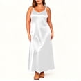 thumbnail image 4 of Oiangi Long Satin Nightgown for Women Plus Size Silk Slips Dress Deep V Neck Sleepwear Sleeveless Nightshirt Wide Strap Chemise White 4XL, 4 of 9