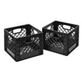 thumbnail image 1 of Juggernaut Storage 16 Quart Stackable Black Plastic Crate w/ Handles, 2 Pk, 1 of 10