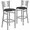 Black Vinyl Seat/Silver Frame, variant on Flash Furniture 2 Pk. HERCULES Series Silver Slat Back Metal Restaurant Barstool - Cherry Wood Seat