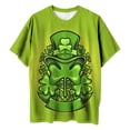 thumbnail image 4 of Blusa informal de manga corta con cuello redondo y manga corta para mujer con estampado del día de San Patricio Pompotops hkajfhjk460329, 4 of 6