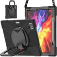 thumbnail image 1 of Funda a juego para iPad Pro de 12,9 pulgadas (2020) con correa para el hombro, soporte de anilla ajustable grande, portalápices y protección contra golpes., 1 of 5