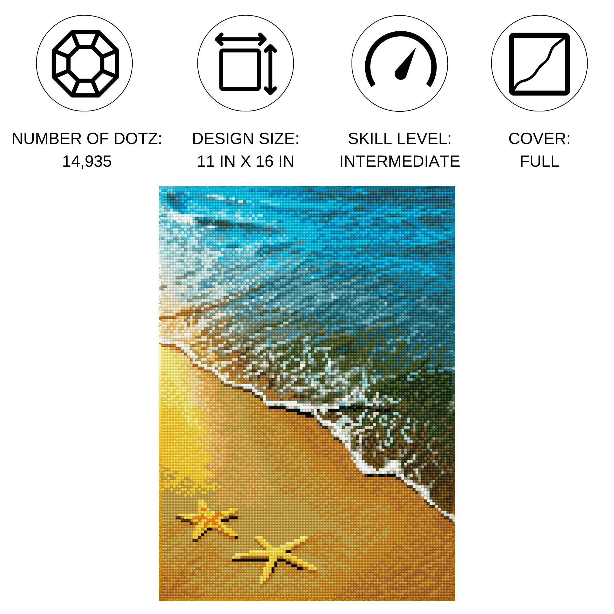 Diamond Dotz Summer Dreams Beach Diamond Painting Kits for Adults - Diamond Art Kits a Relaxing Creative Craft Kit with Dotz Gems 11"x16"