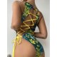 thumbnail image 1 of Traje de baño bikini de una pieza con tirantes y espalda hueca sexy para mujer., 1 of 6