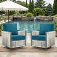 thumbnail image 2 of PARKWELL Outdoor 24" x 24" 4 Piece 6" Thicken Deep Seat Cushion Set,Water Repellent, Fade Resistant,Bottom and Back Cushion for Chair, Sofa, and Couch,Floor Futon Mat,Peacock Blue, 2 of 8
