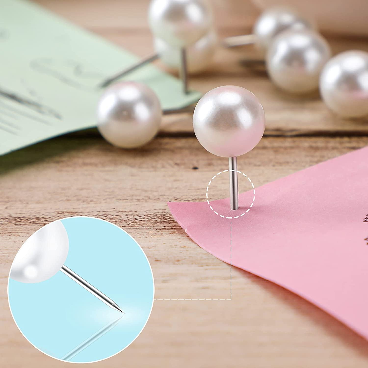 Pearl Push Pins/ Thumbtacks Set of 12 Wedding Board Pins