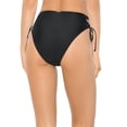 thumbnail image 2 of Relleciga Women's Black(Strappy Crossing) High Cut High Waisted Bikini Bottom Size Small, 2 of 5