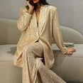 thumbnail image 6 of JGGSPWM Women's Sequin Blazer Casual Lightweight Open Front Glitter Suit Jackets Long Sleeve Fashion Sparkly Party Jacket Gold XL, 6 of 7