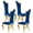 Gold & Blue, variant on 2-Piece Dining Chair Set, 48"H High Back Design, Polished Stainless Steel S-Shaped Legs, Elegant Modern Style for Dining Room or Office