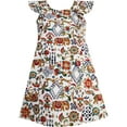 thumbnail image 1 of Girls Dress Traditional Hand Drawing Print Elephant Tree 7, 1 of 4