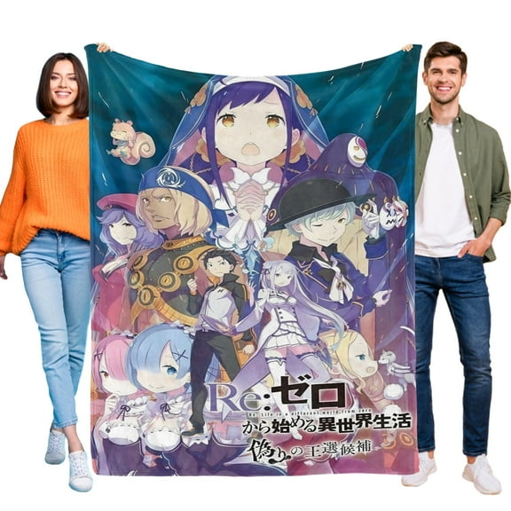 Throw Blanket for Re ZERO Bed Couch Soft Warm Flannel Blanket for Kids Girls Boys Gifts Home Decor 30x40 Inch