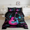 thumbnail image 2 of Castle Fairy Music Guitar 3 Pieces Queen Comforter Set,Pink Blue Ultra Soft Bedding Sets,Musical Notes Bedding Comforter Set,Ultra Soft Melody Home Decor,Reversible, 2 of 8