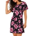 thumbnail image 2 of Lsque Lilies Flowers Pattern Nightgowns for Women Sleep Shirts Short Sleeve Nightshirt Pullover Nightdress Soft Sleepwear Relaxed Fit Nightdress, 2 of 6