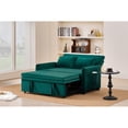 thumbnail image 2 of Leumius 3 in 1 Convertible Sleeper Sofa Bed, Modern Convertible Sofa Bed with 5-Position Adjustable Backrest,Velvet Pull Out Couch with Pull Out Bed for Living Room Furniture,Green, 2 of 22