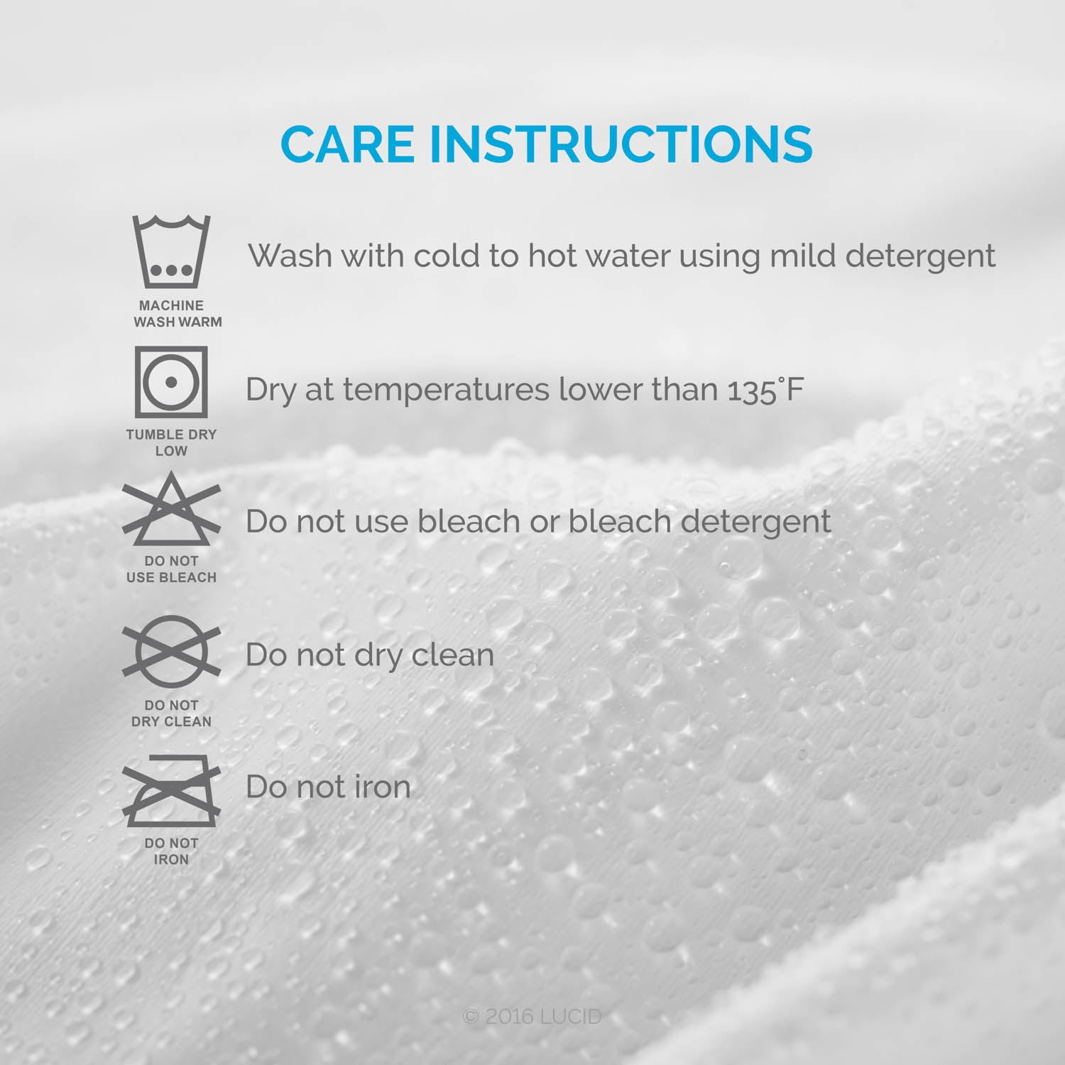 Lucid Premium Waterproof Fitted Mattress Protector, California King