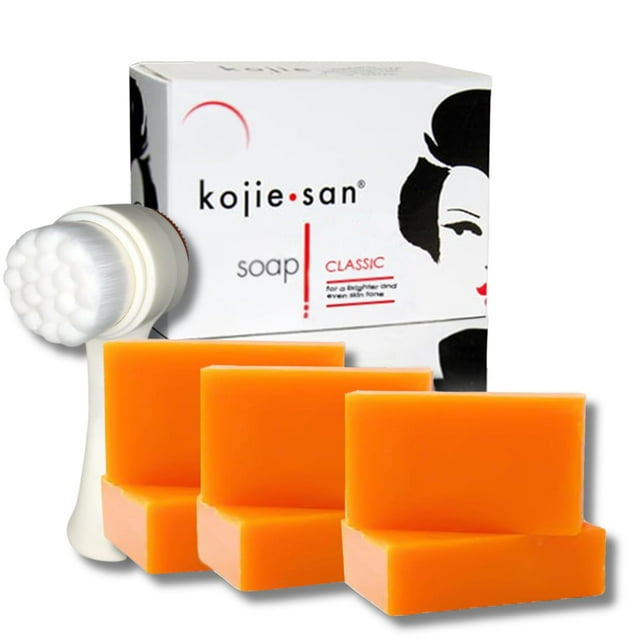 Set de jabón Kojie San Skin Brightening con 6 barras de 65 g y brocha