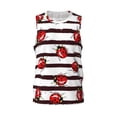 thumbnail image 2 of Easygdp Ladybugs on Black and White Striped1 Men's Mesh Basketball Jersey Quick Drying Sleeveless Shirts Fitted Muscle Tank Tops Sport Round Neck T-Shirt - X-Large, 2 of 9