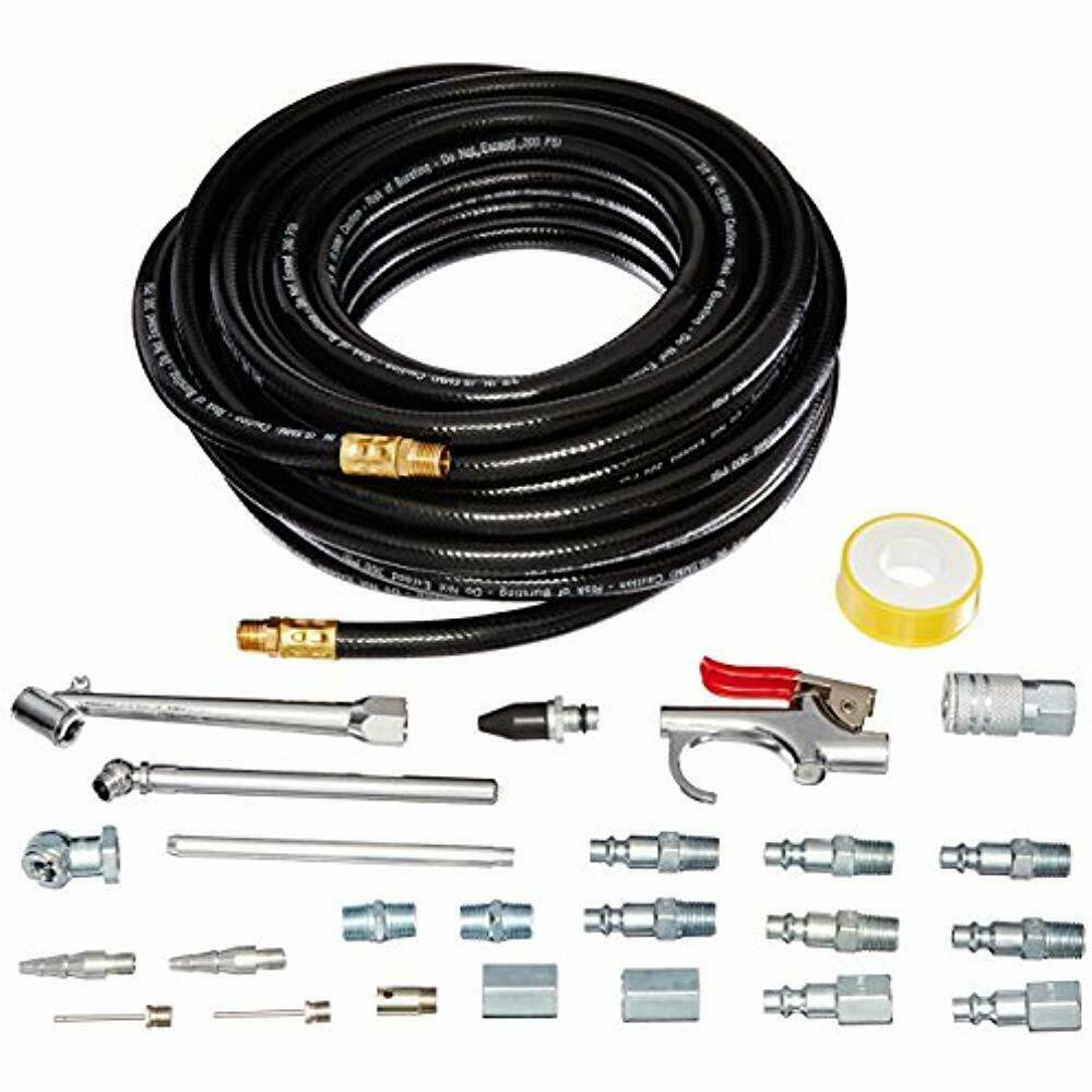 IK20042 50Foot PVC Air Hose With 25Piece Accessory Kit And Storage