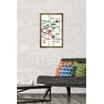 thumbnail image 2 of Abstract - White with Blue and Orange Rectangles Wall Poster, 14.725" x 22.375", Framed, 2 of 3