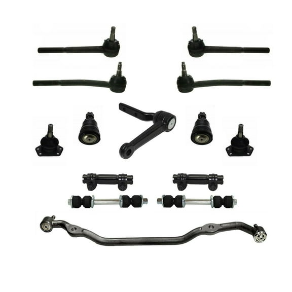 14 Piece Suspension Kit Upper Lower Ball Joint Tie Rod Idler Arm Drag Link Adjusting Sleeves