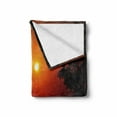 thumbnail image 2 of Nature Soft Flannel Fleece Throw Blanket, Sunset Horizon Skyline Reflection on the Sea Rural Fresh Dramatic View, Cozy Plush for Indoor and Outdoor Use, 60" x 80", Red Scarlet Vermilion, by Ambesonne, 2 of 6