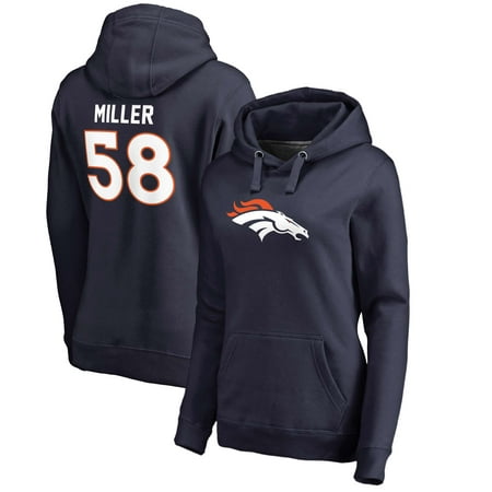 Von Miller Denver Broncos NFL Pro Line by Fanatics Branded Women's Player Icon Name & Number Pullover Hoodie -