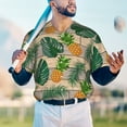 thumbnail image 6 of Balery Pineapples Palm Leaves Baseball Jersey for Men Casual Button Down Shirts Short Sleeve Active Team Sports Uniform-4X-Large, 6 of 9