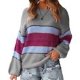 thumbnail image 2 of Vedolay Fall Sweater Womens Knit Long Sleeve Sweaters Pullover Crewneck Casual Tops,Gray L, 2 of 5