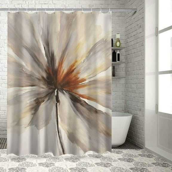 Pratyus Flower Watercolor Art Shower Curtain Waterproof Bath Curtain Kids Bathroom Decor Polyester Fiber Chic Modern Bathroom Decor with Hooks 36"x72