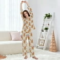 thumbnail image 5 of joogoo Pajamas Set for Women Gingerbread Man Snowflake Bell Pattern Long Sleeve Pjs Loungewear L, 5 of 7