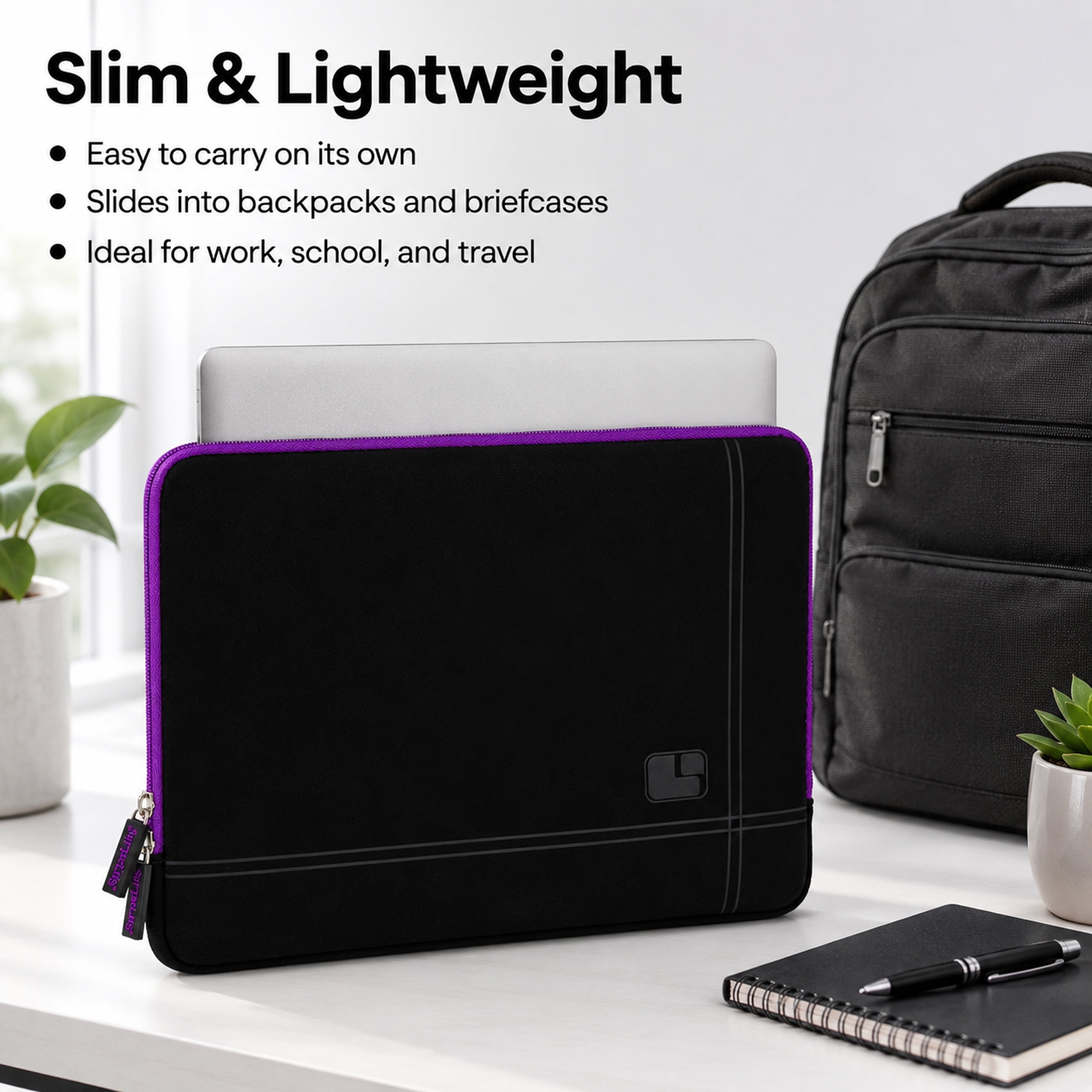 Protective Neoprene Laptop Sleeve for Devices Up to 13 Inches, Water-Resistant
