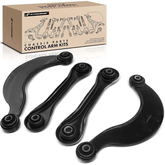 A-Premium 4Pcs Rear Upper Lower Control Arm Kit Compatible with Ford Focus 2000-2018 C-Max 2013-2018 Volvo C30 2007-2013 C70 2006-2013 S40 2004-2011 V50