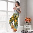 thumbnail image 3 of Fotbe Retro Warm Lemon Flower Women's Pajama Pants,Sleepwear Pants,Pj Bottoms Drawstring And Pockets-Medium, 3 of 7