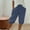 Dark Blue, variant on ZZwxWA Knee Length Linen Shorts for Women Comfy Shorts Drawstring Elastic Waist Summer Casual Beach Shorts