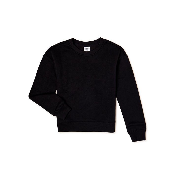 Athletic Works Girls’ Fleece Crewneck Sweatshirt, Sizes 418 & Plus