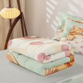 thumbnail image 5 of Manfei Watercolor Sleeping Kitten Zipper Twin Comforter Sets with Fitted Sheet and 2 Pillowcases, Cute Cat Art Zipper Bedding Set, Cream Pink Green, Gray Reversible, 4 Pieces, 5 of 7