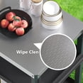 thumbnail image 3 of Portable Outdoor Grill Table with HDPE Legs，Grill Cart with Stainless Steel Top&3-Shelf Storage for BBQ Prep Table，A Long-lasting Dining Cart Suitable for Outdoor&Indoor Use, 3 of 7
