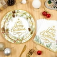 Sevenstars 200 PCS Christmas Paper Plates and Napkins Gold Christmas