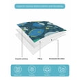 thumbnail image 5 of Quilts Queen Size Bedding Set, Deep Green Fishes Lightweight Quilted Comforter, Cartoon Coastal Ocean Fish Striped Soft Reversible Bedspread Coverlet with Pillow Covers for All Season, 90" x 96", 5 of 7