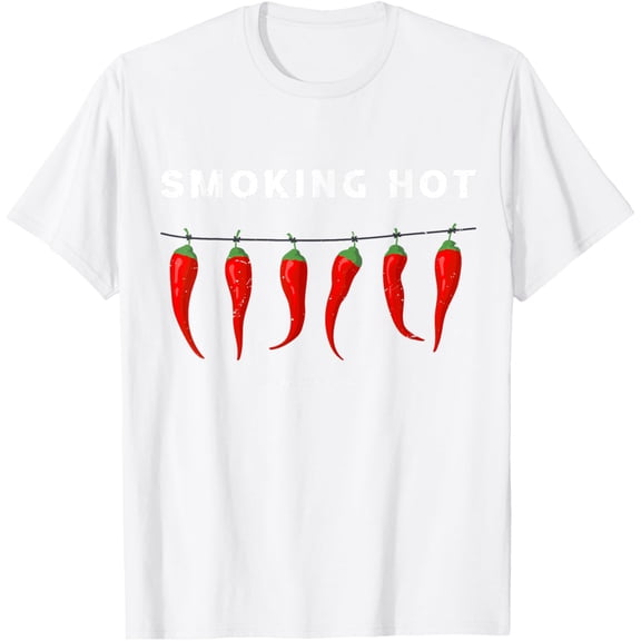 smoking hot and still cool funny hot pepper chili T-ShirtMen's and women's pure cotton short-sleeved shirts