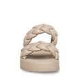 thumbnail image 3 of Steve Madden Hillary Taupe Slip On Rounded Open Toe Platform Braided Sandals (Taupe, 7), 3 of 10