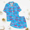 thumbnail image 3 of Hiiyo Pyjama Grande Fille avec Nœud Imprimé, Chemise à Manches Courtes et Shorts, Tailles 2-13, 3 of 3