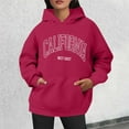 thumbnail image 2 of Bibifish Hoodies For Women California City Letter Print Hoodies Long Sleeve Drawstring Hoodies Oversized Fleece Pockets Tops, 2 of 4