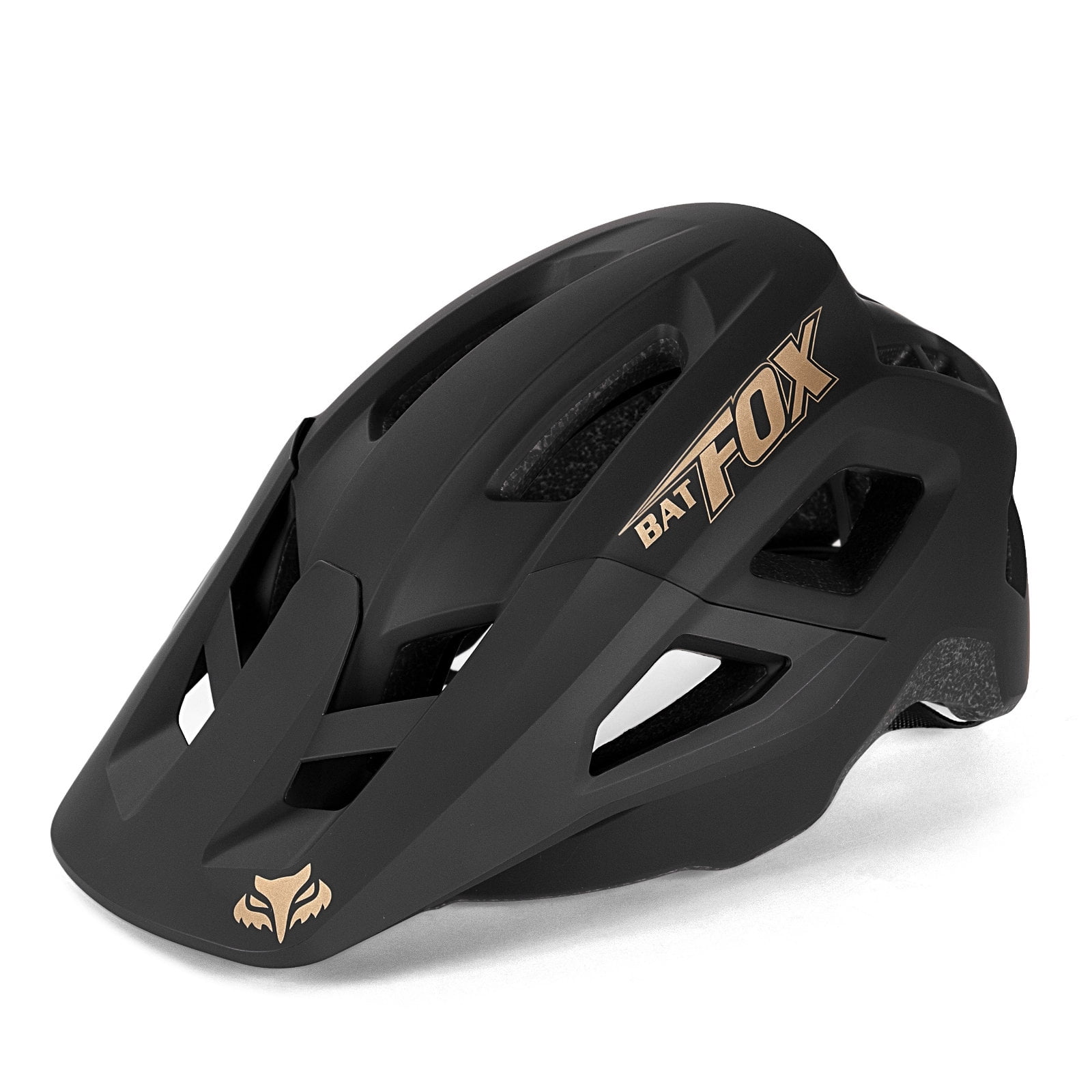 BATFOX Adult Mountain Bike Helmet NTA 8776 E-bike Certified CPSC & CE Safety Standards Lightweight MTB Bicycle Helmet for Men Women with Detachable Visor（L,Black)